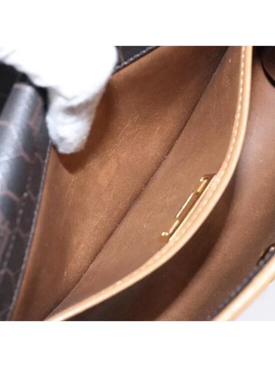 Authentic Christian Dior Honeycomb Canvas Shoulder Bag PVC Black Gold - Picture 4 of 16